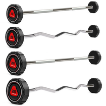 Fixed barbell rubber-coated odorless gym-specific mens fitness commercial professional curved bar all-in-one weightlifting set