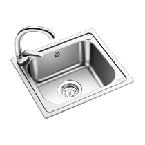 Oulin kitchen sink package 304 stainless steel small single sink kitchen sink thickened vegetable basin