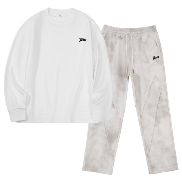 Seven-colored pajamas men and women long-sleeved loose sweatshirt set