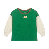 Maladin childrens clothing childrens T-shirt 24 autumn new style boys and girls fun printed retro contrast long-sleeved T-shirt