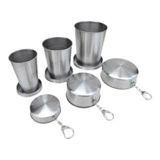 食品不锈钢压缩水杯户外旅行可折叠水杯便携式刷牙漱口喝水伸缩杯