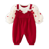 Ban Xidi baby clothes autumn clothes newborn baby girl jumpsuit full moon 100 days one-year-old dress spring and autumn