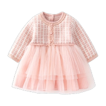 Banxidi girls dresses autumn clothes new baby one-year-old dresses small fragrant skirts spring and autumn childrens princess dresses