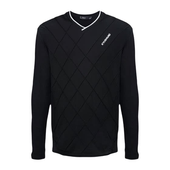
Tall long-sleeved T-shirt white men's v-neck slim thin top not pillable spring and autumn style inner wear with base shirt