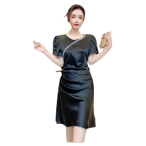 韩版礼服裙气质名媛风女人味泡泡袖显瘦减龄连衣裙子女夏季高级感