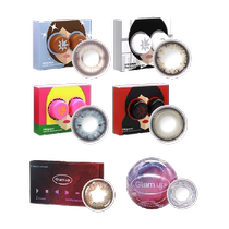 Glamup Beauty Curtain Color Contact Lenses Womens Monthly Disposable Box 2 Pack of Large and Small Diameter Contact Myopia Glasses Official Website Flagship