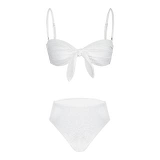 OceanMystery新款双色分体显瘦高腰比基尼无钢圈聚拢肩带分体泳衣