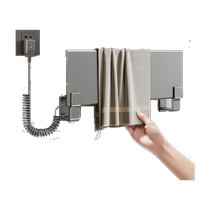 Kabei – porte-serviettes chauffant électrique gris pistolet intelligent salle de bains sans poinçon chauffage séchage porte-serviettes maison