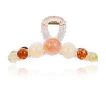 DODOGOGO Contrast Color Small Bead Hair Clip Womens Sweet and Cheerful Girl Shark Clip Cute and Exquisite New Clip