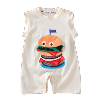 Yibeitong baby sleeveless jumpsuit summer male and female baby romper wide shoulder summer clothing newborn outing clothing