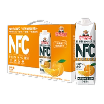 (NFC橙汁)福兰农庄100%纯鲜榨果汁1L*4瓶饮料礼盒大瓶去皮榨汁