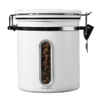 Mongdio sealed can coffee bean storage can perspective can body one-way exhaust valve 304 stainless steel coffee can