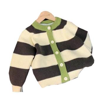 Korean version of ordinary autumn men and women's velvet striped sweater Korean version of ordinary autumn men and women's velvet striped sweater