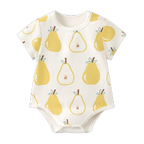 babylove baby bag fart clothing summer bamboo cotton camellia gauze triangle short-sleeved baby rompers breathable
