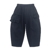 Maradin Childrens Clothing Childrens Pants 2024 Summer New Style Girls Sweet Fashion Striped Woven Medium Pants