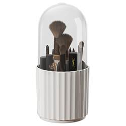 Makeup Brush Storage Tube, Rotating Dust-Proof Comb Storage Rack, Lipstick, Blush, Eye Shadow, Eyebrow Pencil Bucket, Desktop Cosmetics Box