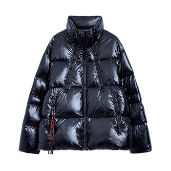 Desigual25 new autumn and winter zipper deconstructed turtleneck long-sleeved women's down jacket