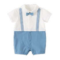 Clearance David Bella baby boy jumpsuit 2024 summer baby clothes newborn gentleman style crawl suit