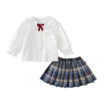 David Bella – costume JK pour filles chemise et jupe pour enfants deux pièces de Style collégial costume de printemps 2024 pour enfants moyens et plus âgés