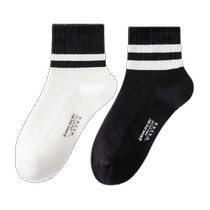 Cotton bamboo house socks mens spring and autumn mid-tube antibacterial 100% sports sweat-absorbent cotton yarn anti-odor athletes foot socks