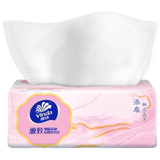 Vinda large pack of 100 thickened tissue paper, not easy to break when wet, household facial tissue, napkin, paper towel, affordable pack