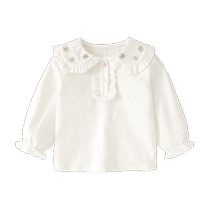 Banxidi Girls Shirts Autumn Clothes 2024 New Fashionable Baby White Tops Childrens Princess Doll Shirts Spring and Autumn