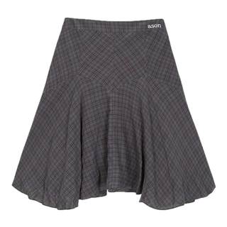 eihey诶嘿秋季新款韩系复古起泡格纹百搭半身裙褶皱百搭中长裙女