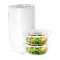 Temeiju disposable lunch box take-out box round 625ml*50 set picnic plastic lunch box