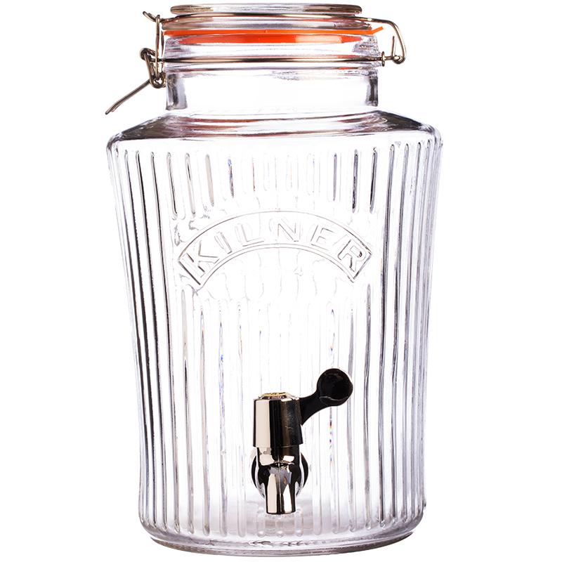 Kilner green plum soaking wine bottle with faucet