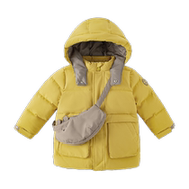 (Antibacterial Down Jacket) David Bella Childrens Mid-Length Down Jacket 2024 New Winter Clothing Boys Three-Proof Jacket