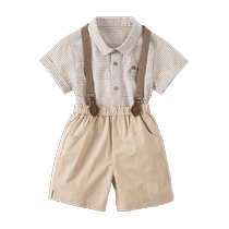 David Bella boys suit summer new style childrens short-sleeved trousers baby gentleman two-piece set