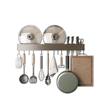Youqin kitchen hook punch-free hanging rod spatula and spoon multi-functional storage rack wall-mounted storage rack
