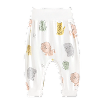 babylove baby pants spring and autumn pure cotton baby high waist belly protection big pp pants openable leggings autumn pants