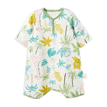 Wellberu childrens pajamas baby summer sleeping bag baby bamboo cotton gauze nightgown boys and girls nightgown bathrobe thin