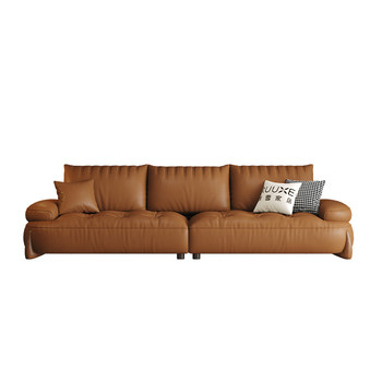 Ruixue xiaomaozun sofa meowen layer cowhide small apartment with a wider size and deep black walnut leather sofa Ruixue xiaomaozun sofa meowen layer cowhide small apartment with a wider size and deep black walnut leather sofa