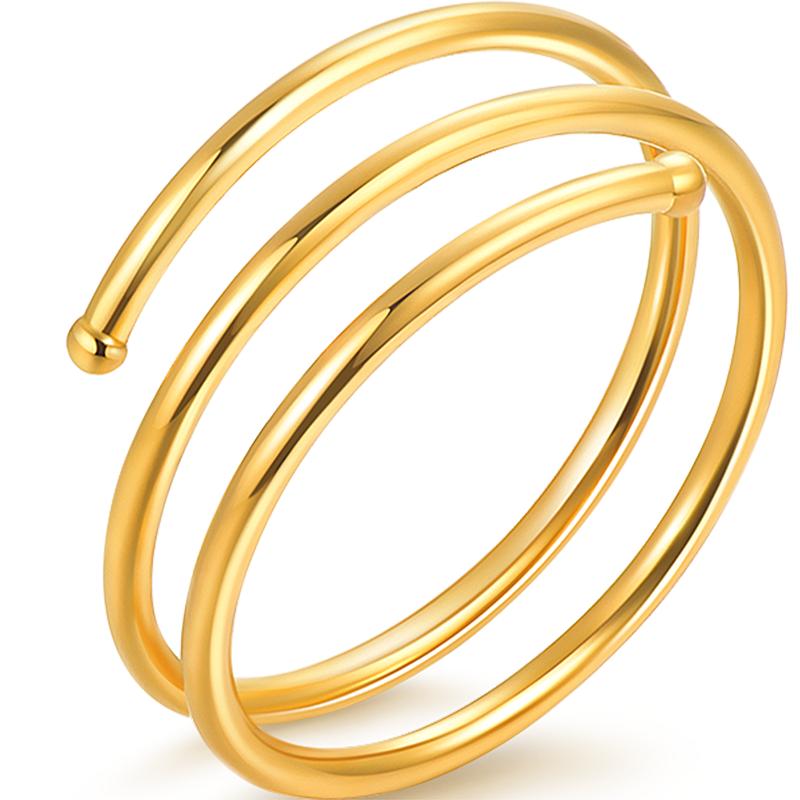 Ming brand jewelry spiral solid gold ring