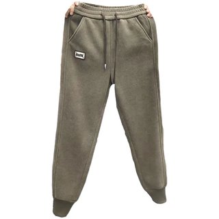 Elastic high waisted sherpa casual pants thickened and versatile