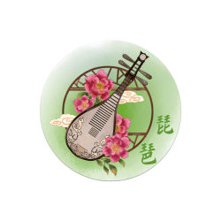 Chinese classical instrument wall sticker thickened Cedar board can demolish music classroom cultural wall layout of kindergarten circular creation