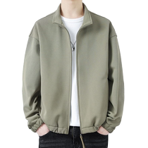 Stand collar jacket mens spring and autumn trendy brand loose casual jacket teenagers handsome versatile tops mens jacket