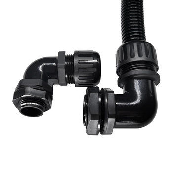 90 degree pa66 nylon flame retardant corrugated waterproof elbow