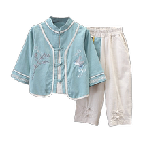 Yibeitong Hanfu Boys Autumn Childrens Chinese Style Retro Tang Suit Baby Mid-Autumn Clothes Suit Young Master Ancient Costume
