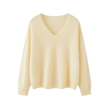 Sun yaqiao multi-color velvet autumn and winter pullover wool sweater soft and waxy seamless one-piece v-neck cashmere sweater for women