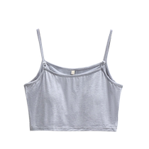 Pregnant womens camisole with breast pads loose bottoming underwear short breathable top thin and not convex