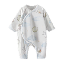 Manxi baby jumpsuit baby crawling suit spring and summer pure cotton baby monk suit newborn full moon baby clothes thin section