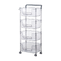 Home Story Storage Rack Household Snacks Floor-standing Storage Rack Living Room Movable Kitchen Fruit and Vegetable Trolley 801