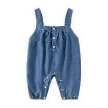 Banxidi baby pants summer new mens and womens baby casual trousers spring and autumn childrens denim overalls