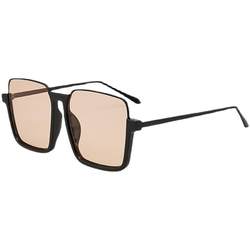 Brown sunglasses for women with big faces, slimming and no makeup, Internet celebrity large frame square anti-UV myopia polarized sunglasses for women