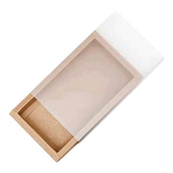 Kraft paper drawer box pvc transparent packaging box customization