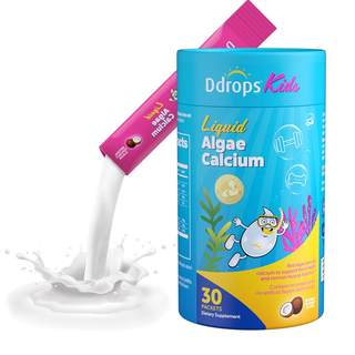 【自营】Ddrops滴卓思宝宝婴幼儿钙镁锌液体海藻双钙小粉条乳铁钙