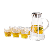 Green apple glass high temperature resistant cold water kettle 1 8L large capacity teapot household cold water cup set heat resistant